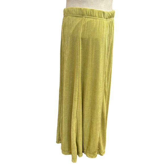 Magic Scarf Slinky‎ Skirt Leaf Green - One Size Stretch Comfort Skirt Lined  New - Picture 2 of 7